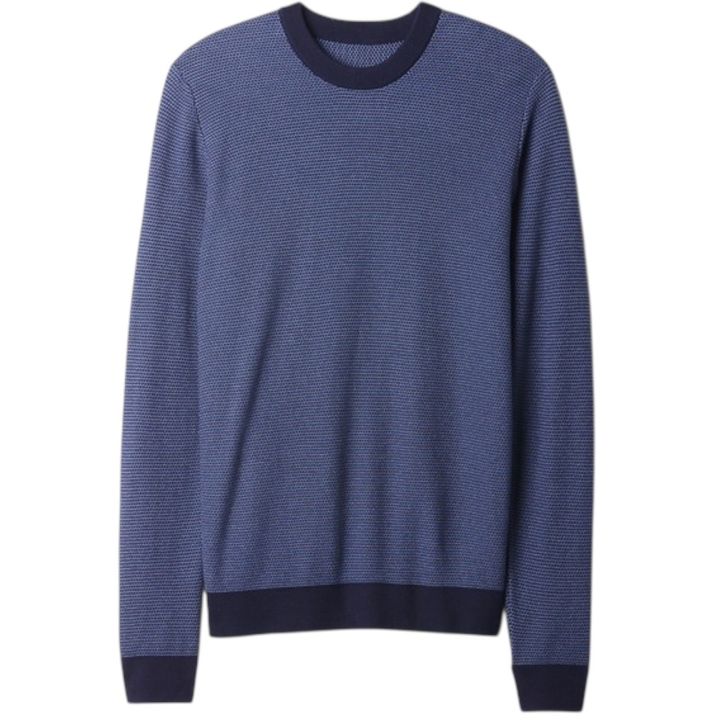GAP Mens Medium Blue Geometric Pattern Crew Neck Lightweight 100% Cotton Sweater